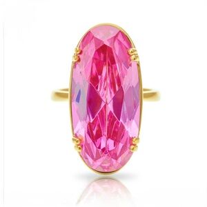 Pharaoun Lotus Ellipse Cocktail Ring Pink Yellow Gold | NEW